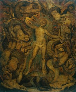 The Spiritual Form of Nelson Guiding Leviathan circa 1805-9 by William Blake 1757-1827